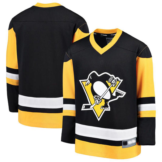 P.Penguins Fanatics Branded Home Replica Jersey Black Stitched American Hockey Jerseys CustomName