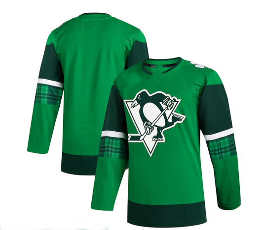 P.Penguins 2023 St. Patrick's Day Primegreen Authentic Jersey - Kelly Green Stitched American Hockey Jerseys CustomName