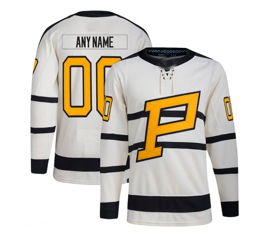 Custom P.Penguins 2023 Winter Classic Authentic Jersey - Cream Stitched American Hockey Jerseys CustomName