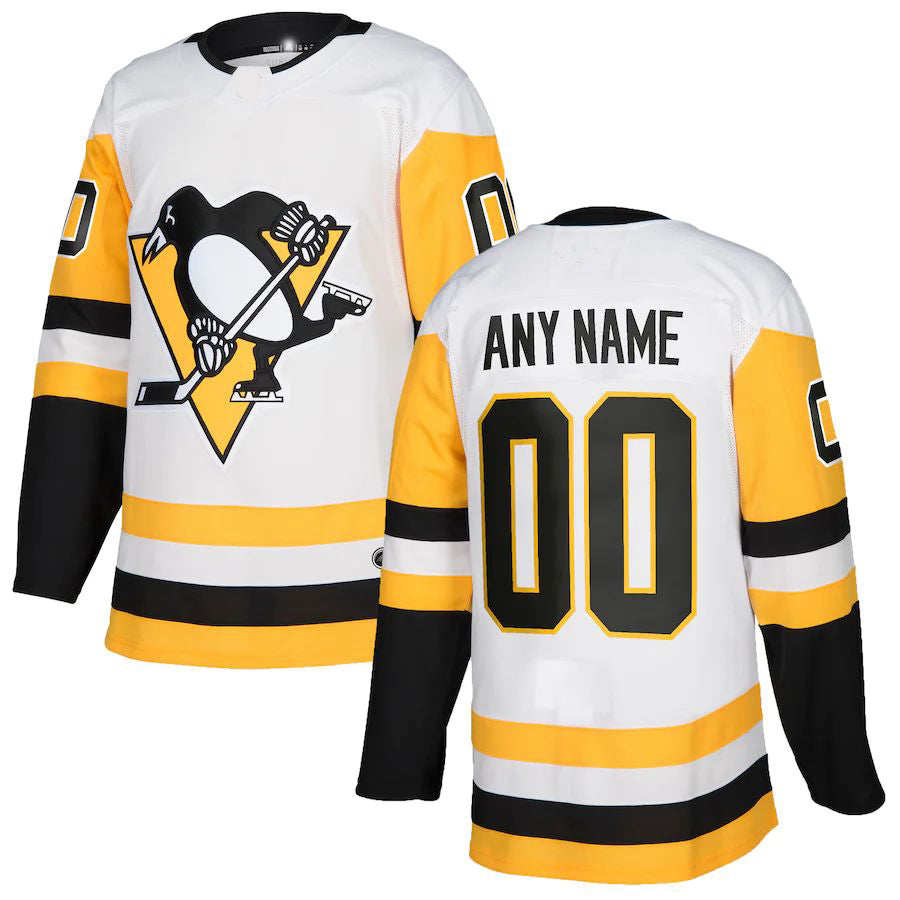 Custom P.Penguins Authentic White Stitched American Hockey Jerseys CustomName