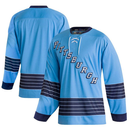 P.Penguins Team Classics Authentic Blank Jersey Light Blue Stitched American Hockey Jerseys CustomName