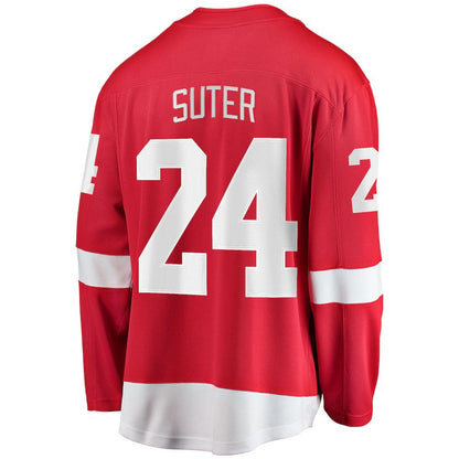 D.Red Wings #24 Pius Suter Fanatics Branded Home Breakaway Player Jersey Red Stitched American Hockey Jerseys CustomName