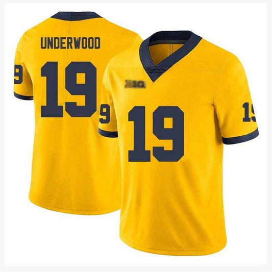 M.Wolverines #19 Bryce Underwood Yellow Stitched American College Jerseys