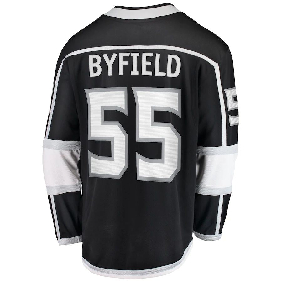 LA.Kings #55 Quinton Byfield Fanatics Branded Home Team Breakaway Player Jersey Black Stitched American Hockey Jerseys CustomName