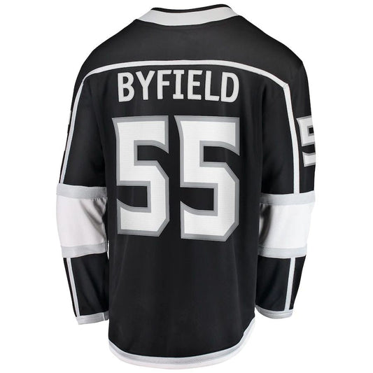 LA.Kings #55 Quinton Byfield Fanatics Branded Home Team Breakaway Player Jersey Black Stitched American Hockey Jerseys CustomName