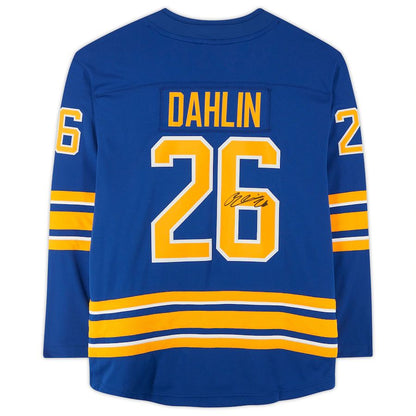 B.Sabres #26 Rasmus Dahlin Fanatics Authentic Autographed Royal Blue Fanatics Breakaway Jersey Stitched American Hockey Jerseys CustomName