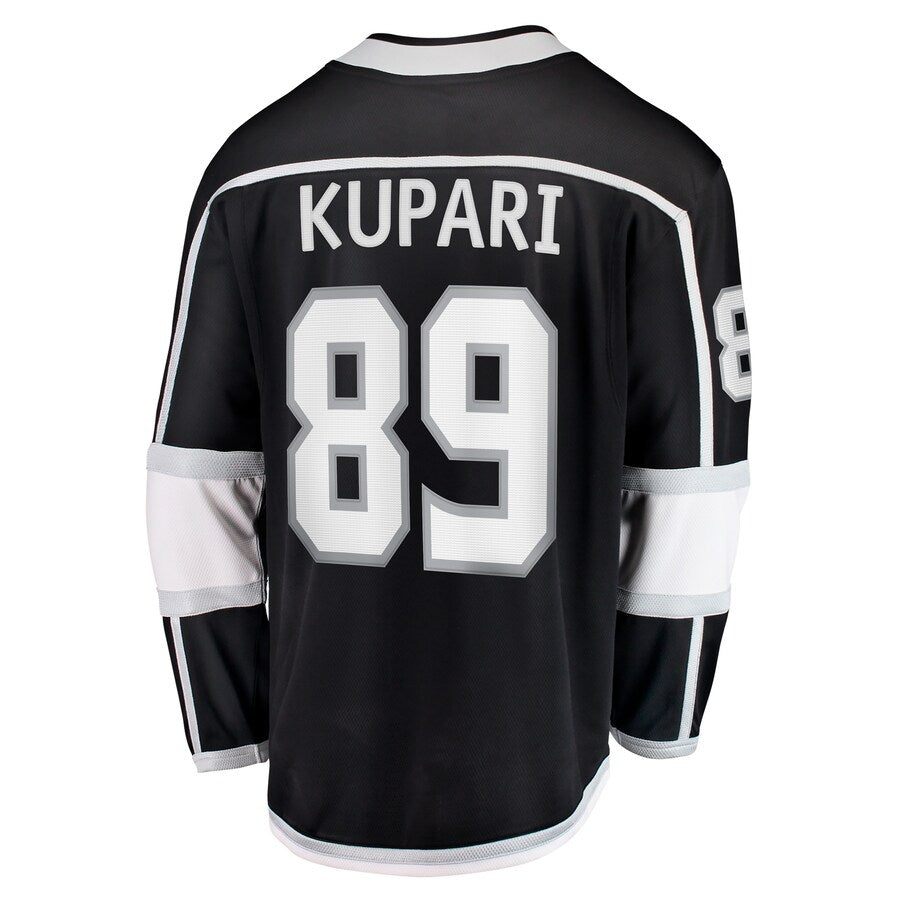 LA.Kings #89 Rasmus Kupari Fanatics Branded Home Breakaway Player Jersey Black Stitched American Hockey Jerseys CustomName