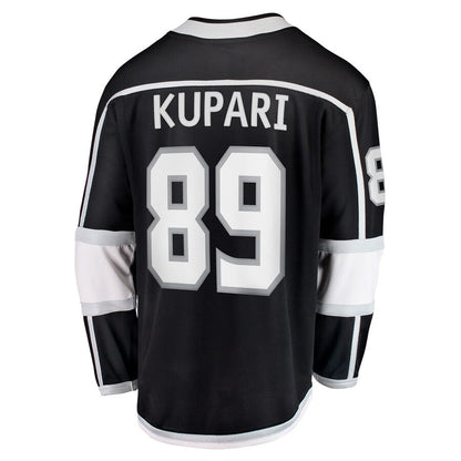 LA.Kings #89 Rasmus Kupari Fanatics Branded Home Breakaway Player Jersey Black Stitched American Hockey Jerseys CustomName