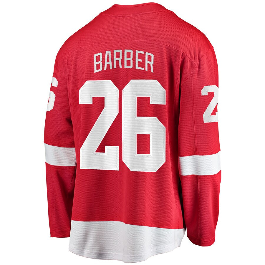 D.Red Wings #26 Riley Barber Fanatics Branded Home Breakaway Player Jersey Red Stitched American Hockey Jerseys CustomName