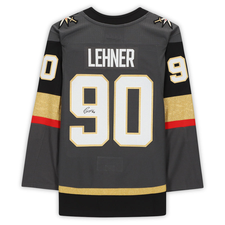 V.Golden Knights #90 Robin Lehner Fanatics Authentic Autographed Gray Hockey Jerseys CustomName