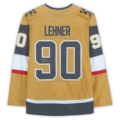 V.Golden Knights #90 Robin Lehner Fanatics Authentic Autographed Gold Alternate Authentic Jersey Hockey Jerseys CustomName