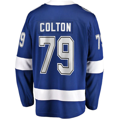 TB.Lightning #79 Ross Colton Fanatics Branded Home Breakaway Player Jersey Blue Stitched American Hockey Jerseys CustomName