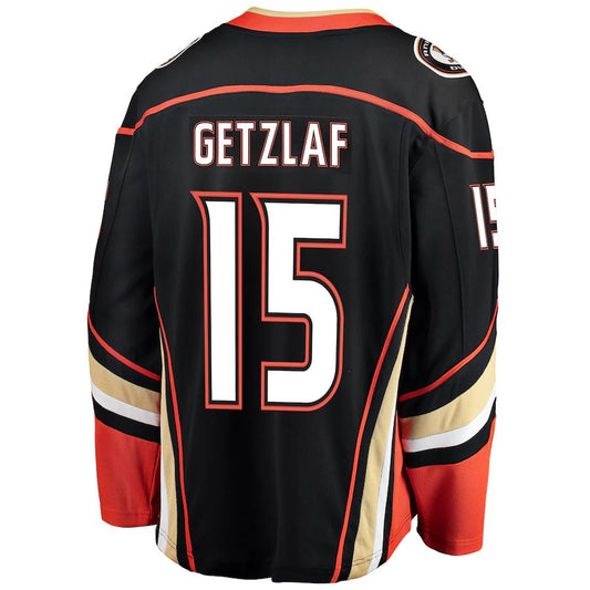 A.Ducks #15 Ryan Getzlaf Fanatics Branded Home Breakaway Player Jersey Black Stitched American Hockey Jerseys CustomName