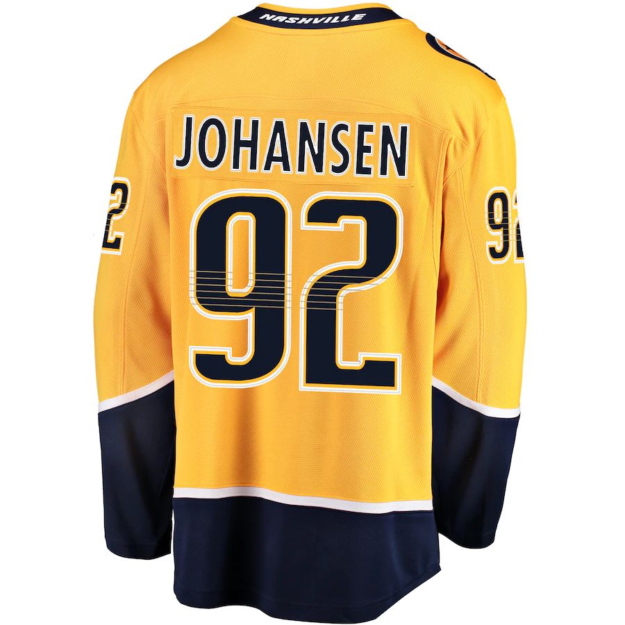 N.Predators #92 Ryan Johansen Fanatics Branded Breakaway Player Jersey Gold Stitched American Hockey Jerseys CustomName