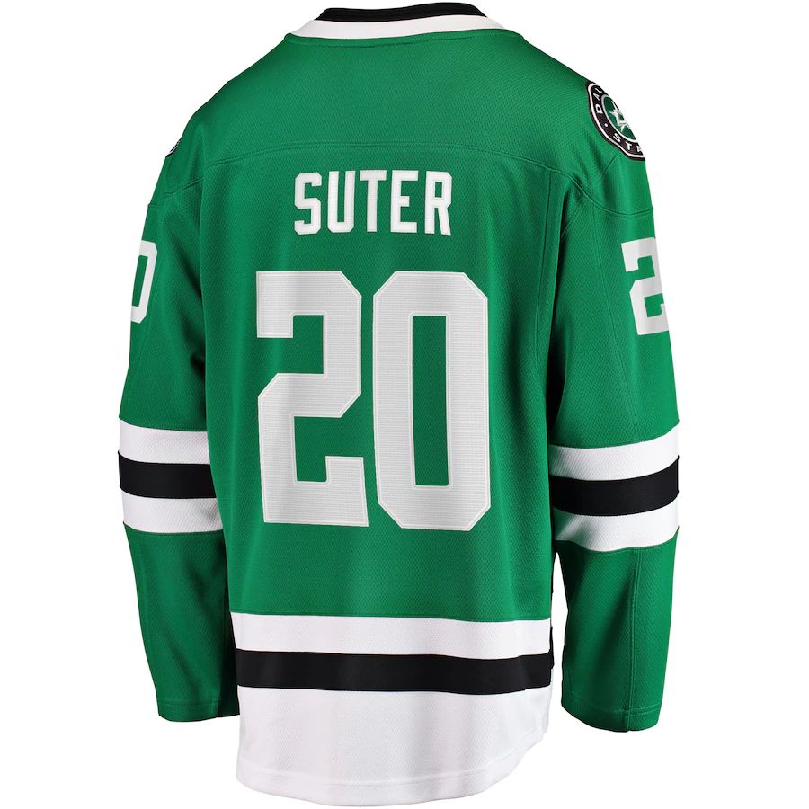 D.Stars #20 Ryan Suter Fanatics Branded Breakaway Player Jersey Kelly Green Stitched American Hockey Jerseys CustomName