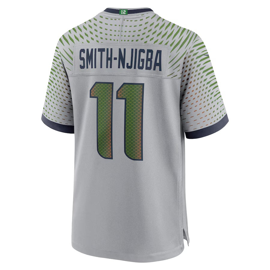 S.Seahawks #11 Jaxon Smith-Njigba 2025 Rivalries Collection Game Jersey-CustomName - Wolf Gray Stitched American Football Jersey-CustomName