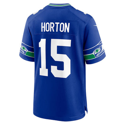 S.Seahawks #15 Tory Horton Royal Alternate 2 Game Stitched American Football Jerseys CustomName