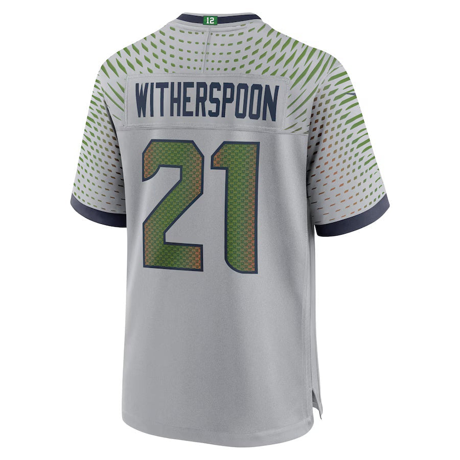 S.Seahawks #21 Devon Witherspoon 2025 Rivalries Collection Game Jersey-CustomName - Wolf Gray Stitched American Football Jersey-CustomName