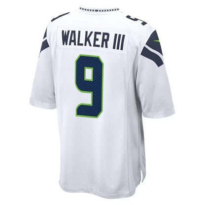 S.Seahawks #9 Kenneth Walker III White 50th Season Game Stitched American Football Jerseys