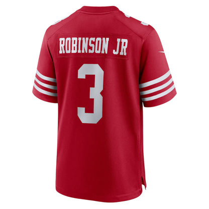 SF.49ers #3 Brian Robinson Jr. Scarlet Team Game Stitched American Football Jerseys CustomName