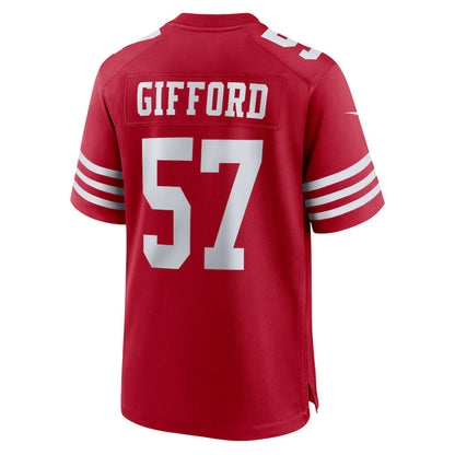 SF.49ers #57 Luke Gifford Scarlet Team Game Stitched American Football Jerseys CustomName