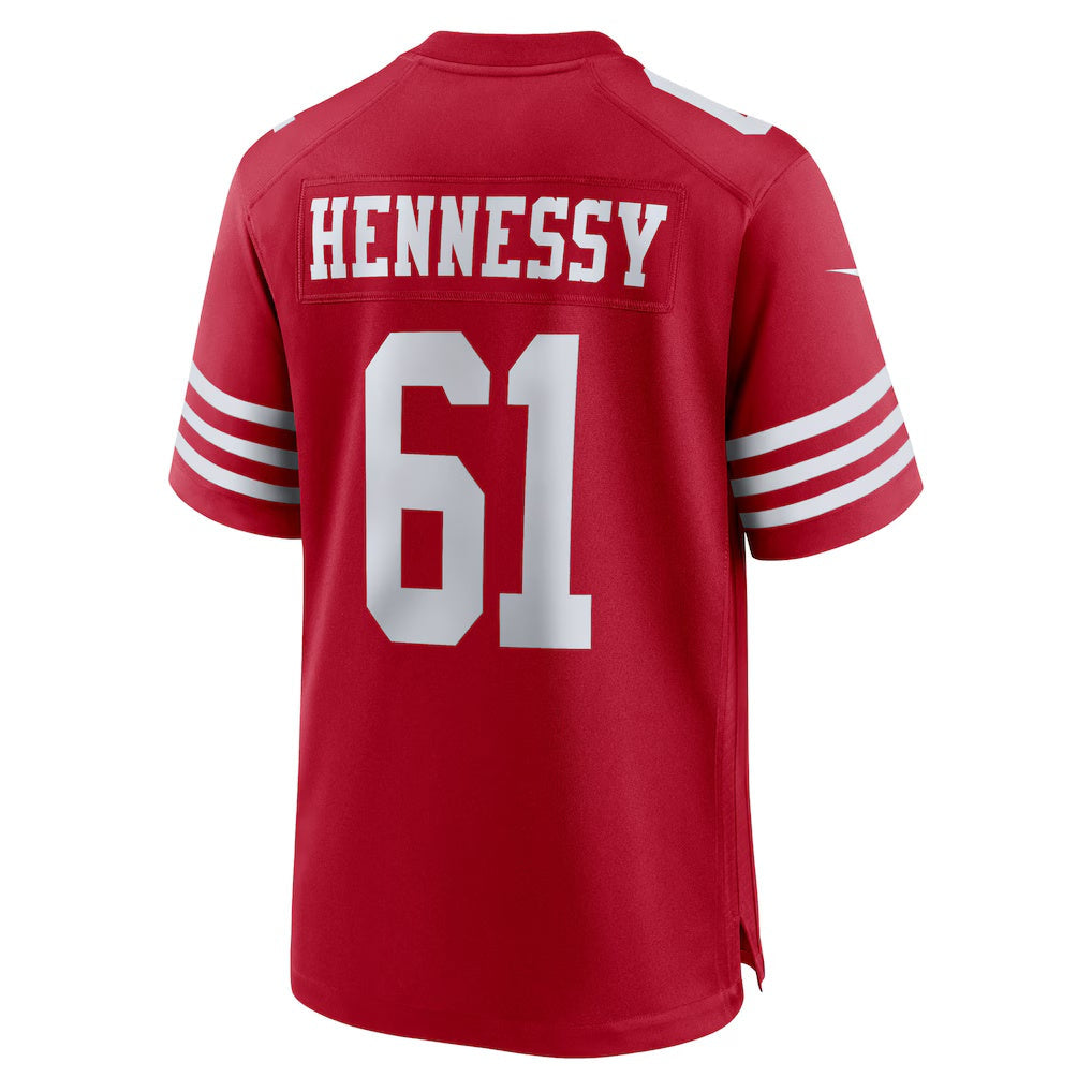 SF.49ers #61 Matt Hennessy Scarlet Team Game Stitched American Football Jerseys CustomName