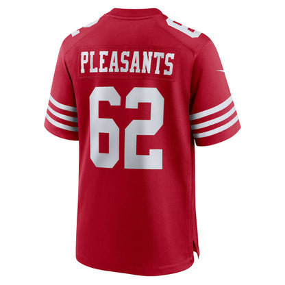 SF.49ers #62 Austen Pleasants Scarlet Team Game Stitched American Football Jerseys CustomName