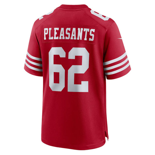 SF.49ers #62 Austen Pleasants Scarlet Team Game Stitched American Football Jerseys CustomName