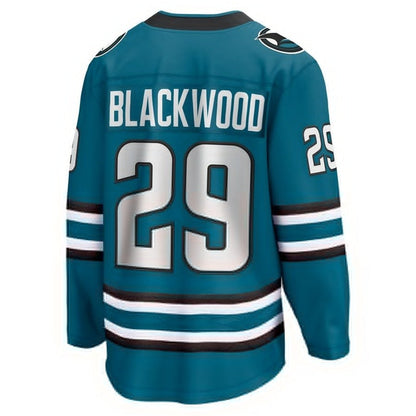 SJ.Sharks #29 Mackenzie Blackwood Fanatics Home Breakaway Jersey - Teal Stitched American Hockey Jerseys CustomName