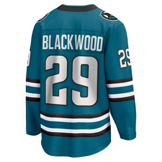 SJ.Sharks #29 Mackenzie Blackwood Fanatics Home Breakaway Jersey - Teal Stitched American Hockey Jerseys CustomName