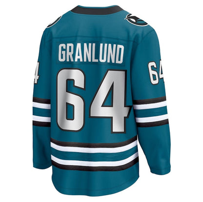 SJ.Sharks #64 Mikael Granlund Fanatics Home Breakaway Jersey - Teal Stitched American Hockey Jerseys CustomName