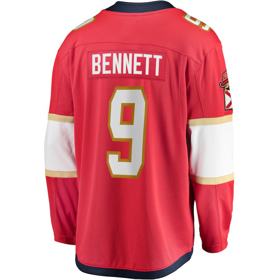 F.Panthers #9 Sam Bennett Fanatics Branded 2017-18 Home Breakaway Replica Jersey Red Stitched American Hockey Jerseys CustomName