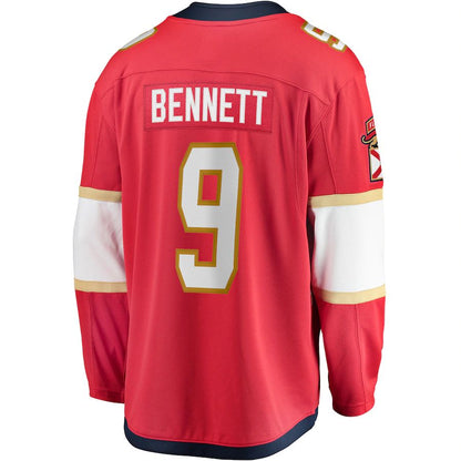 F.Panthers #9 Sam Bennett Fanatics Branded 2017-18 Home Breakaway Replica Jersey Red Stitched American Hockey Jerseys CustomName