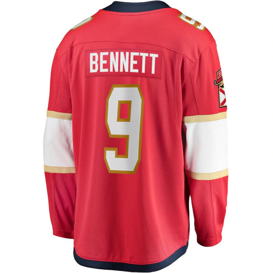 F.Panthers #9 Sam Bennett Fanatics Branded 2017-18 Home Breakaway Replica Jersey Red Stitched American Hockey Jerseys CustomName