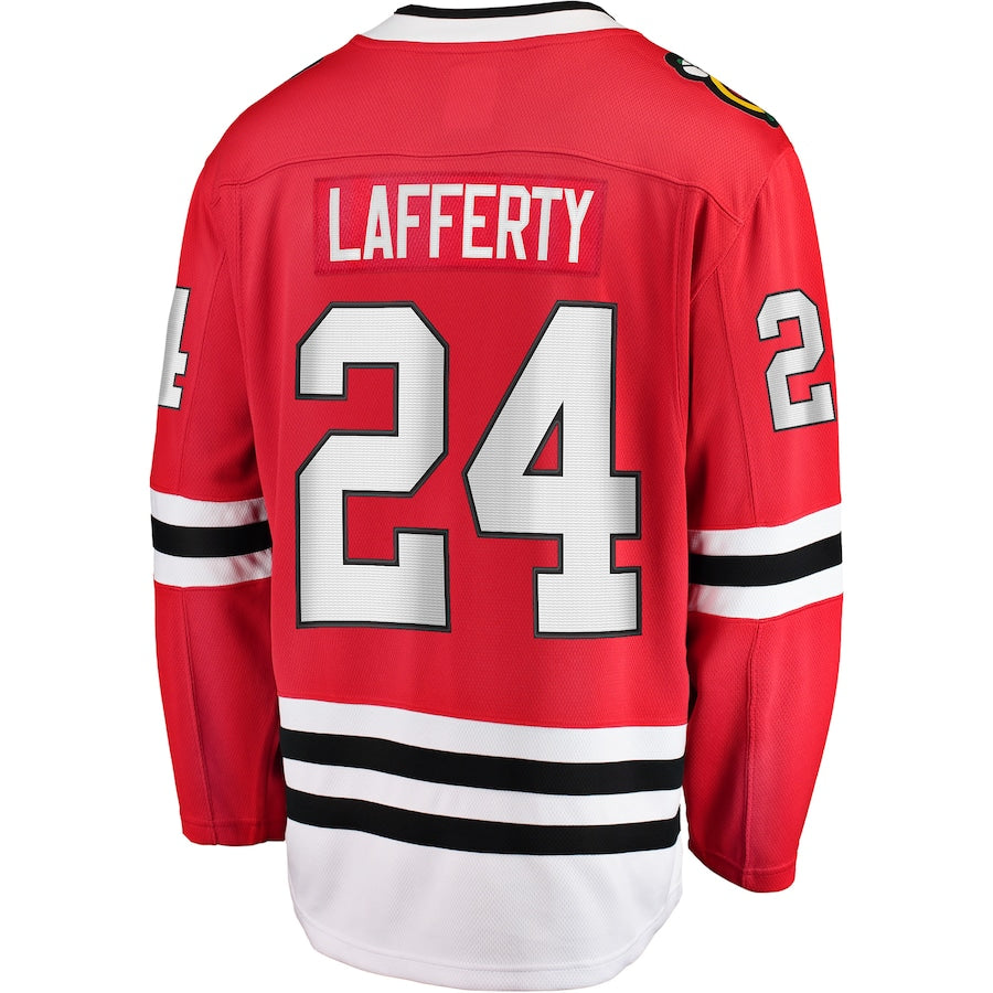 C.Blackhawks #24 Fanatics Branded Home Breakaway Player Jersey Red Stitched American Hockey Jerseys CustomName