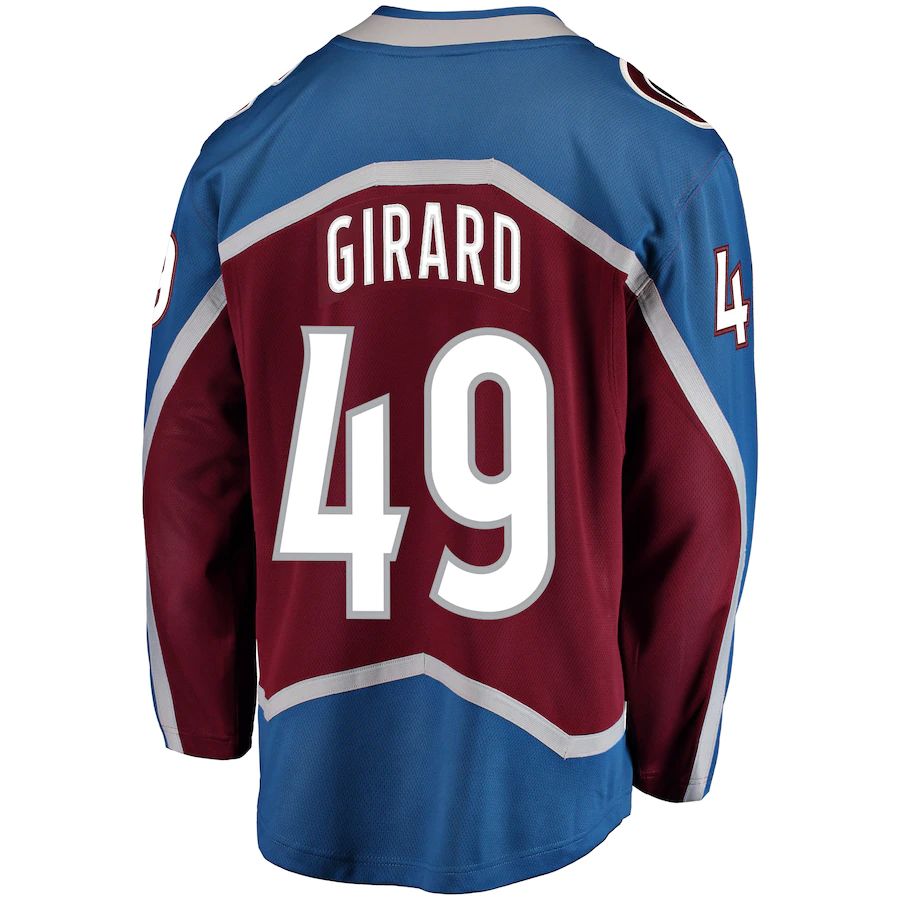 C.Avalanche #49 Samuel Girard Fanatics Branded Breakaway Player Jersey  Burgundy Stitched American Hockey Jerseys CustomName