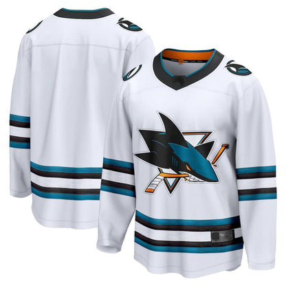 SJ.Sharks Fanatics Branded Away Premier Breakaway Jersey White Stitched American Hockey Jerseys CustomName