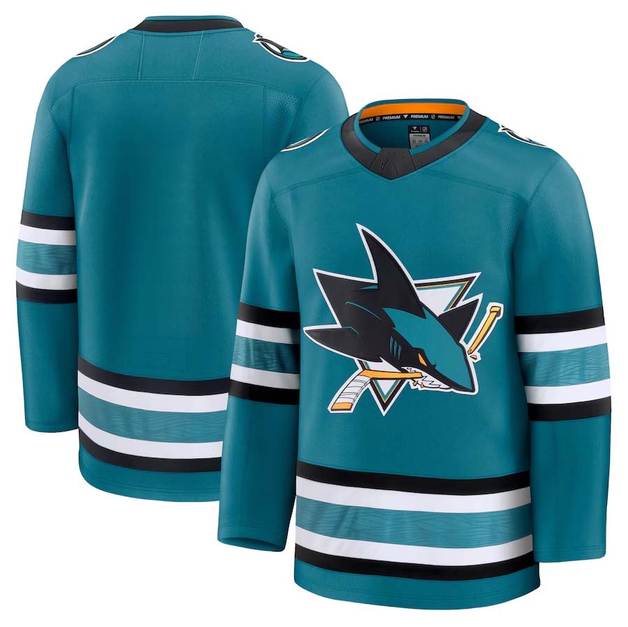 SJ.Sharks Fanatics Home Premium Jersey - Teal Stitched American Hockey Jerseys CustomName