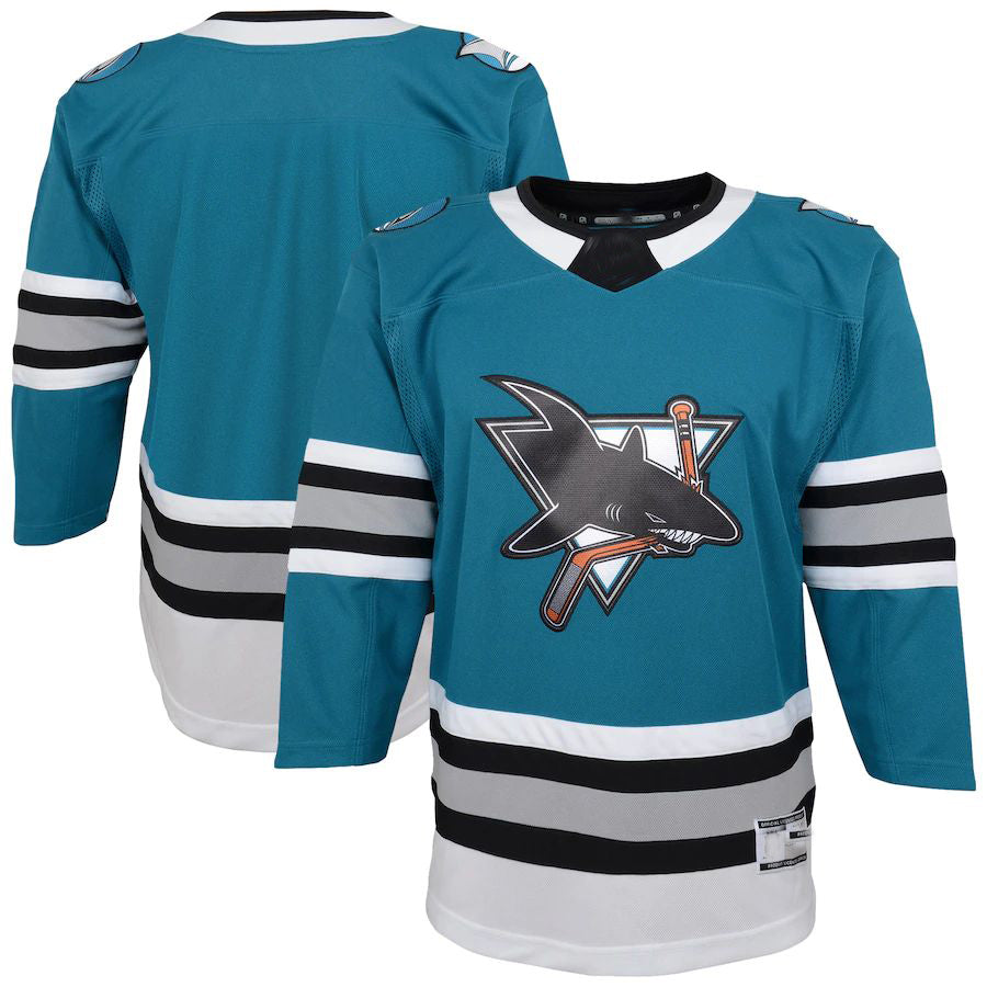 SJ.Sharks 30th Anniversary Premier Jersey Teal Stitched American Hockey Jerseys CustomName