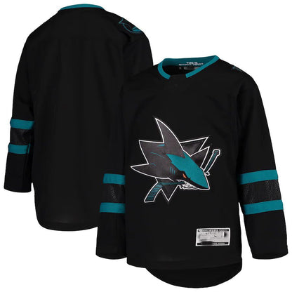 SJ.Sharks Alternate Premier Blank Jersey Black Stitched American Hockey Jerseys CustomName