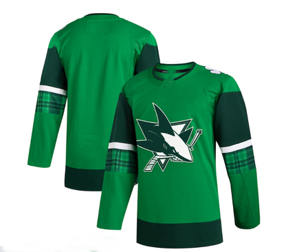 S.Jose Sharks 2023 St. Patrick's Day Primegreen Authentic Jersey - Kelly Green Stitched American Hockey Jerseys CustomName