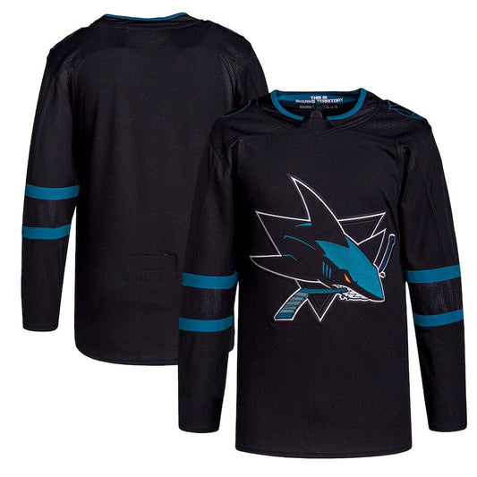 SJ.Sharks Alternate Primegreen Authentic Pro Jersey Black Stitched American Hockey Jerseys CustomName