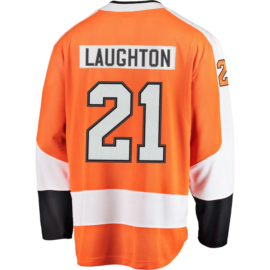 P.Flyers #21 Scott Laughton Fanatics Branded Breakaway Jersey Orange Stitched American Hockey Jerseys CustomName