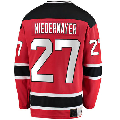 NJ.Devils #27 Scott Niedermayer Fanatics Branded Premier Breakaway Retired Player Jersey Red Stitched American Hockey Jerseys CustomName