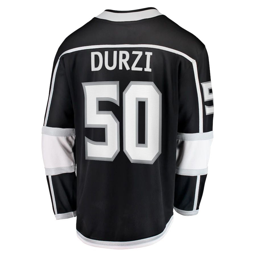 LA.Kings #50 Sean Durzi Fanatics Branded Home Breakaway Player Jersey Black Stitched American Hockey Jerseys CustomName