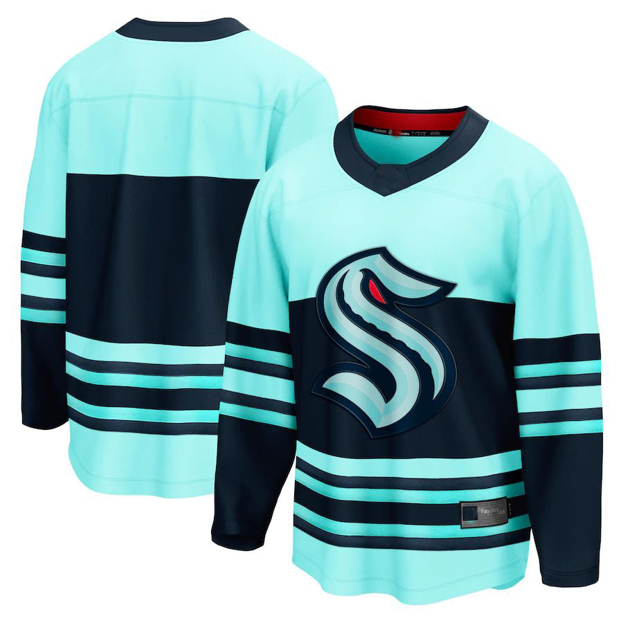 S.Kraken Fanatics Branded Special Edition 2.0 Breakaway Blank Jersey Teal Stitched American Hockey Jerseys CustomName