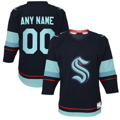 Custom S.Kraken Home Replica Navy Stitched American Hockey Jerseys CustomName