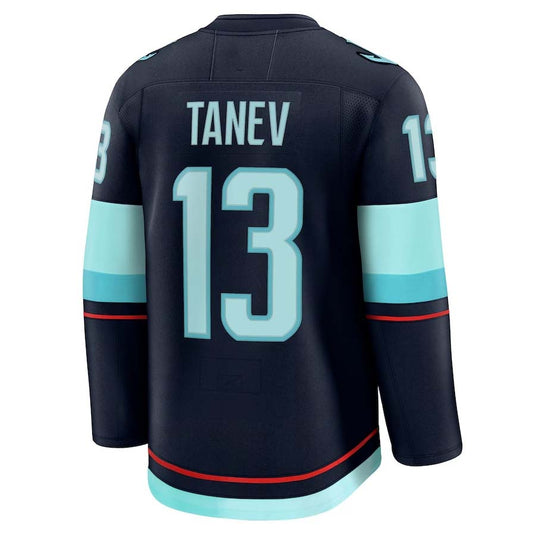 S.Kraken #13 Brandon Tanev Fanatics Home Premium Jersey - Deep Sea Blue Stitched American Hockey Jerseys CustomName