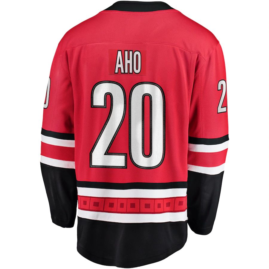 C.Hurricanes #20 Sebastian Aho Fanatics Branded Premier Breakaway Player Jersey Red Stitched American Hockey Jerseys CustomName