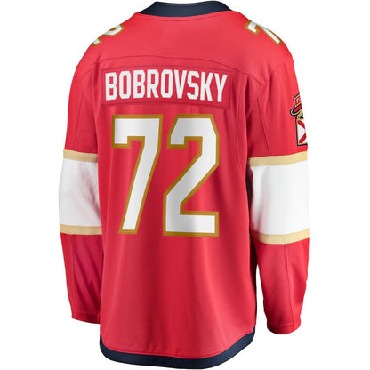 F.Panthers #72 Sergei Bobrovsky Fanatics Branded Breakaway Player Jersey Red Stitched American Hockey Jerseys CustomName